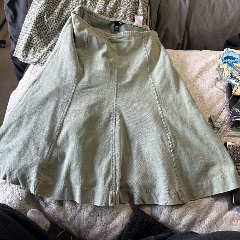 Beautiful corderoy mint green flare skirt